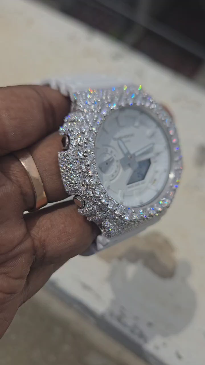 Fine Wrist Watch With Moissanite Fully Studded Diamond With VVs Clarity (Copy)