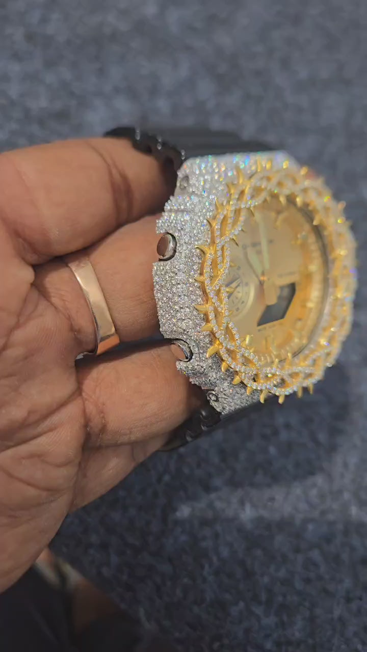Fine Wrist Watch With Moissanite Fully Studded Diamond With VVs Clarity